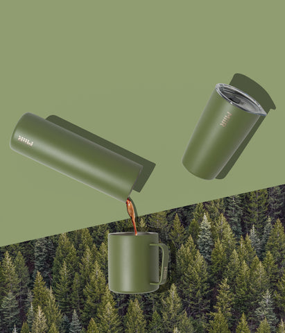 Evergreen colored MiiR Wide Mouth Bottle Camp Cup and Tumbler